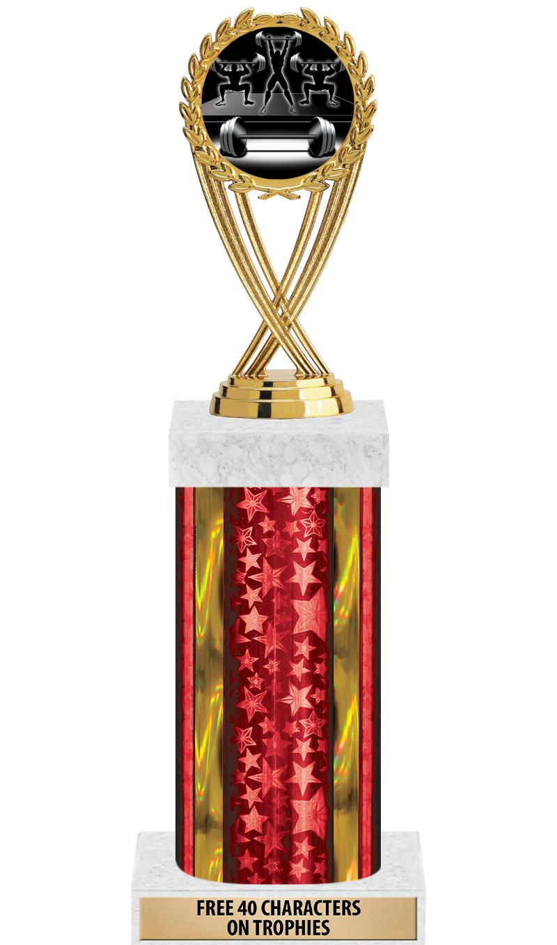 14"RED/GD-STARS-GD FIG/SQUARE