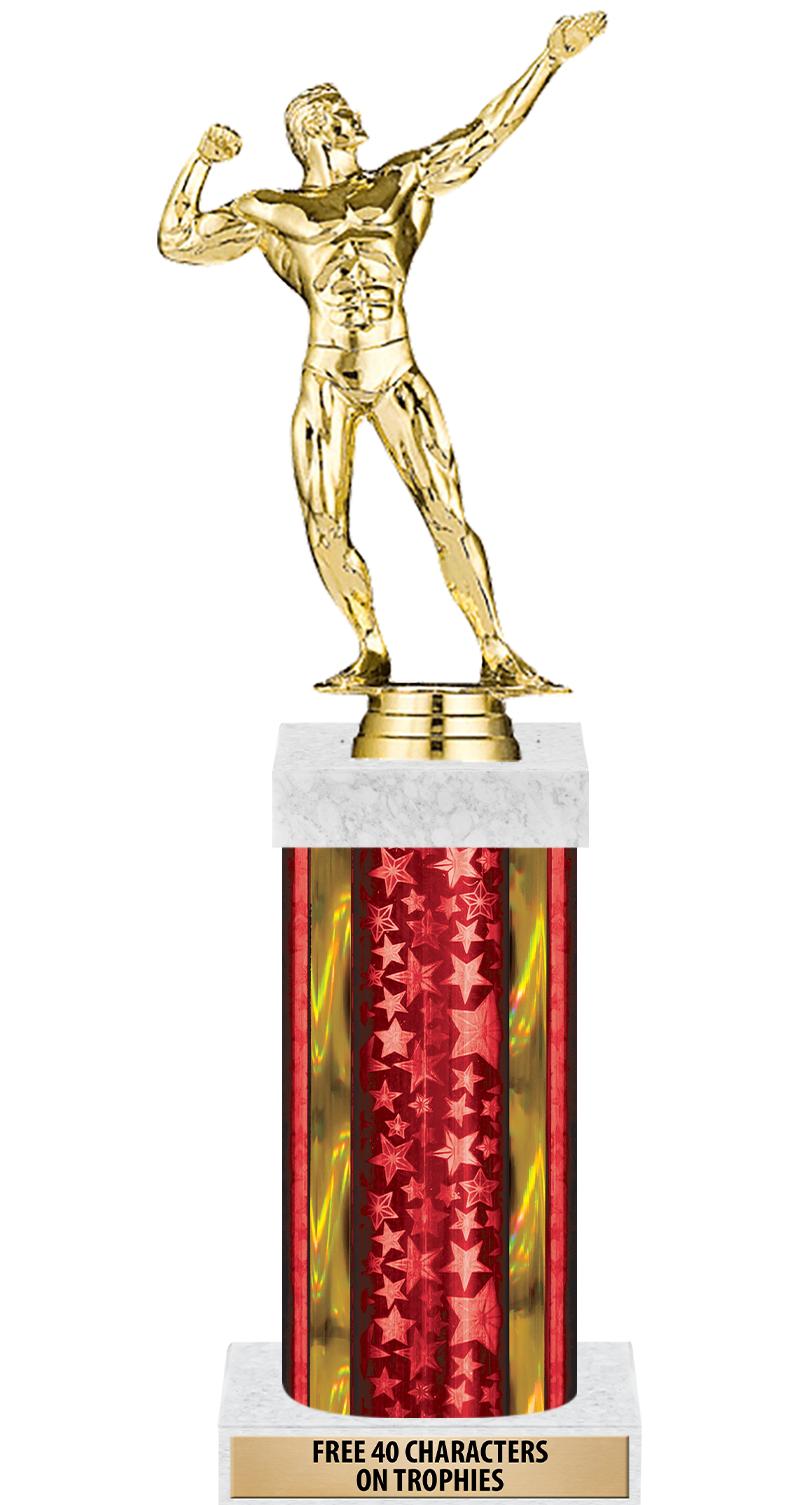 14"RED/GD-STARS-GD FIG/SQUARE