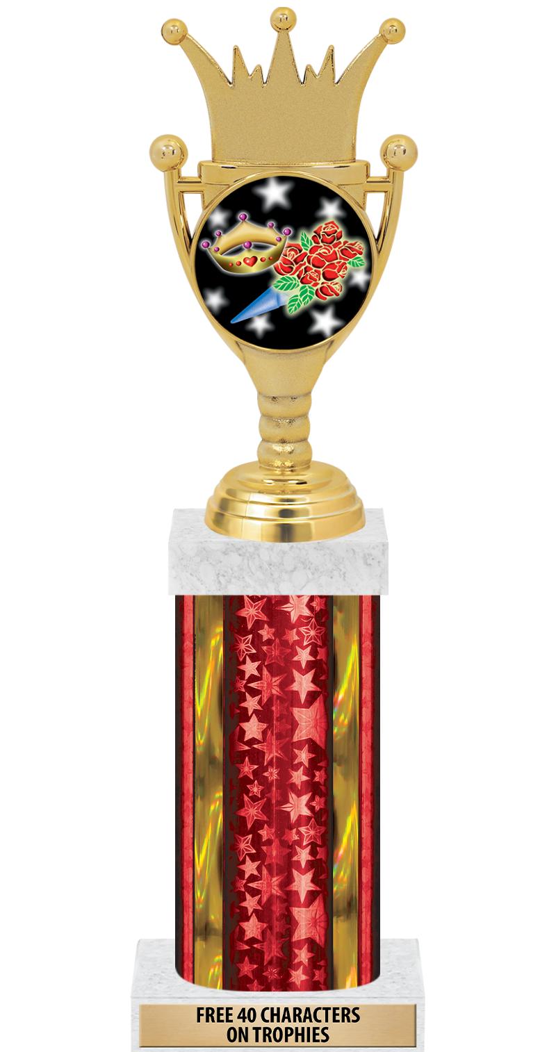 14"RED/GD-STARS-GD FIG/SQUARE