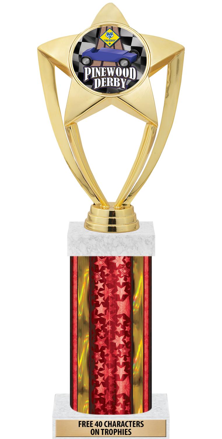 14"RED/GD-STARS-GD FIG/SQUARE