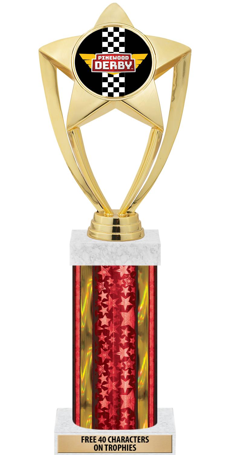 14"RED/GD-STARS-GD FIG/SQUARE