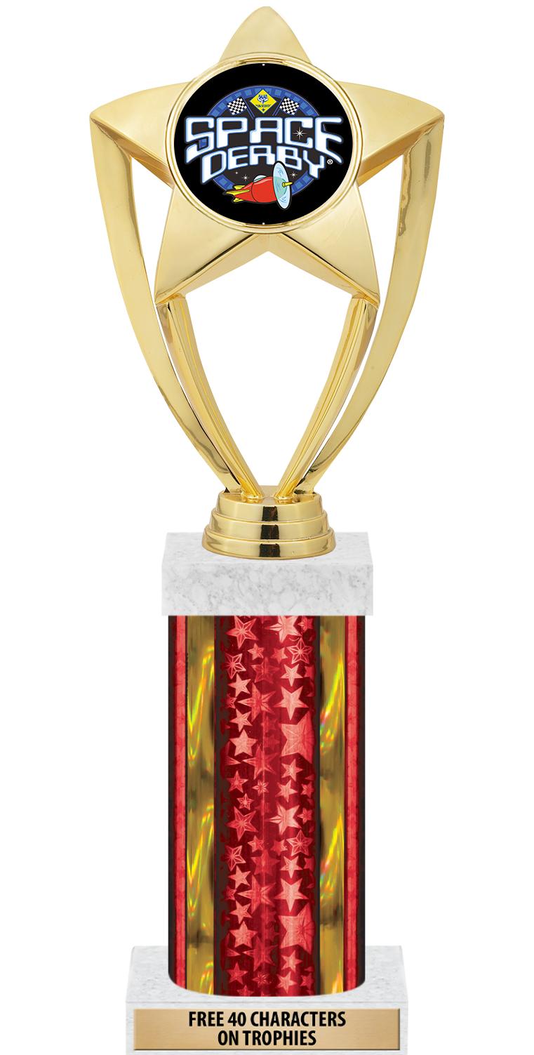 14"RED/GD-STARS-GD FIG/SQUARE