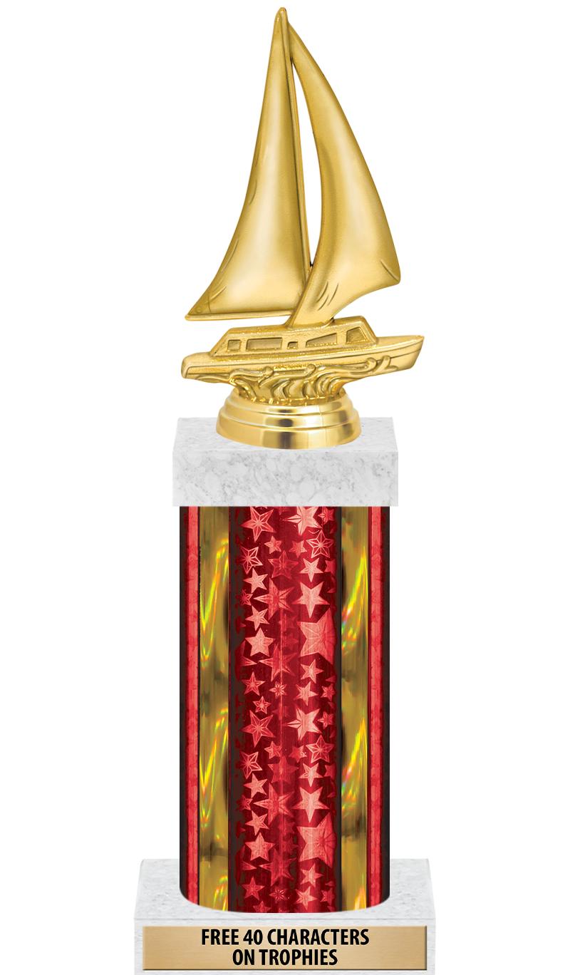 14"RED/GD-STARS-GD FIG/SQUARE