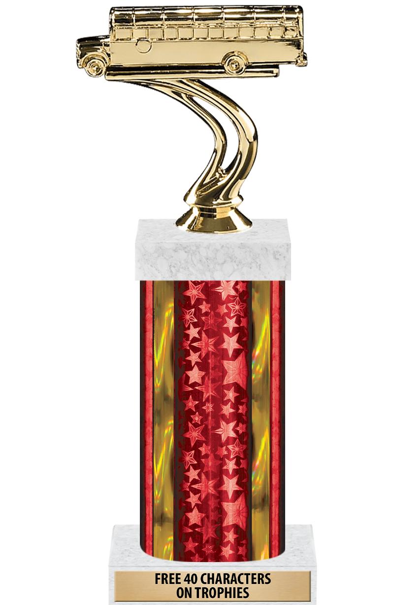 14"RED/GD-STARS-GD FIG/SQUARE