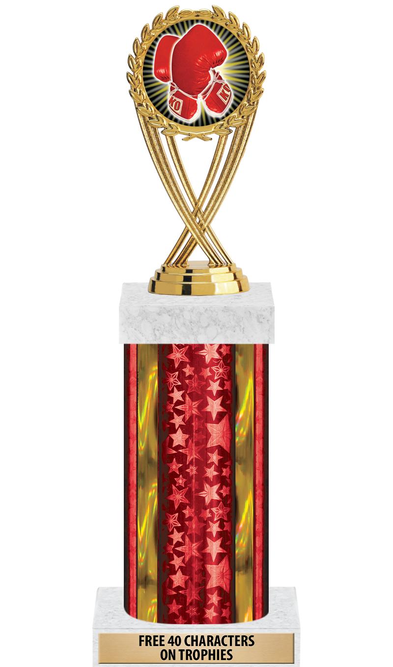 14"RED/GD-STARS-GD FIG/SQUARE