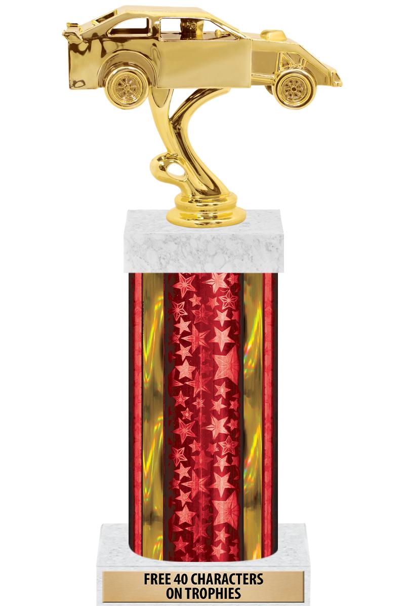 14"RED/GD-STARS-GD FIG/SQUARE