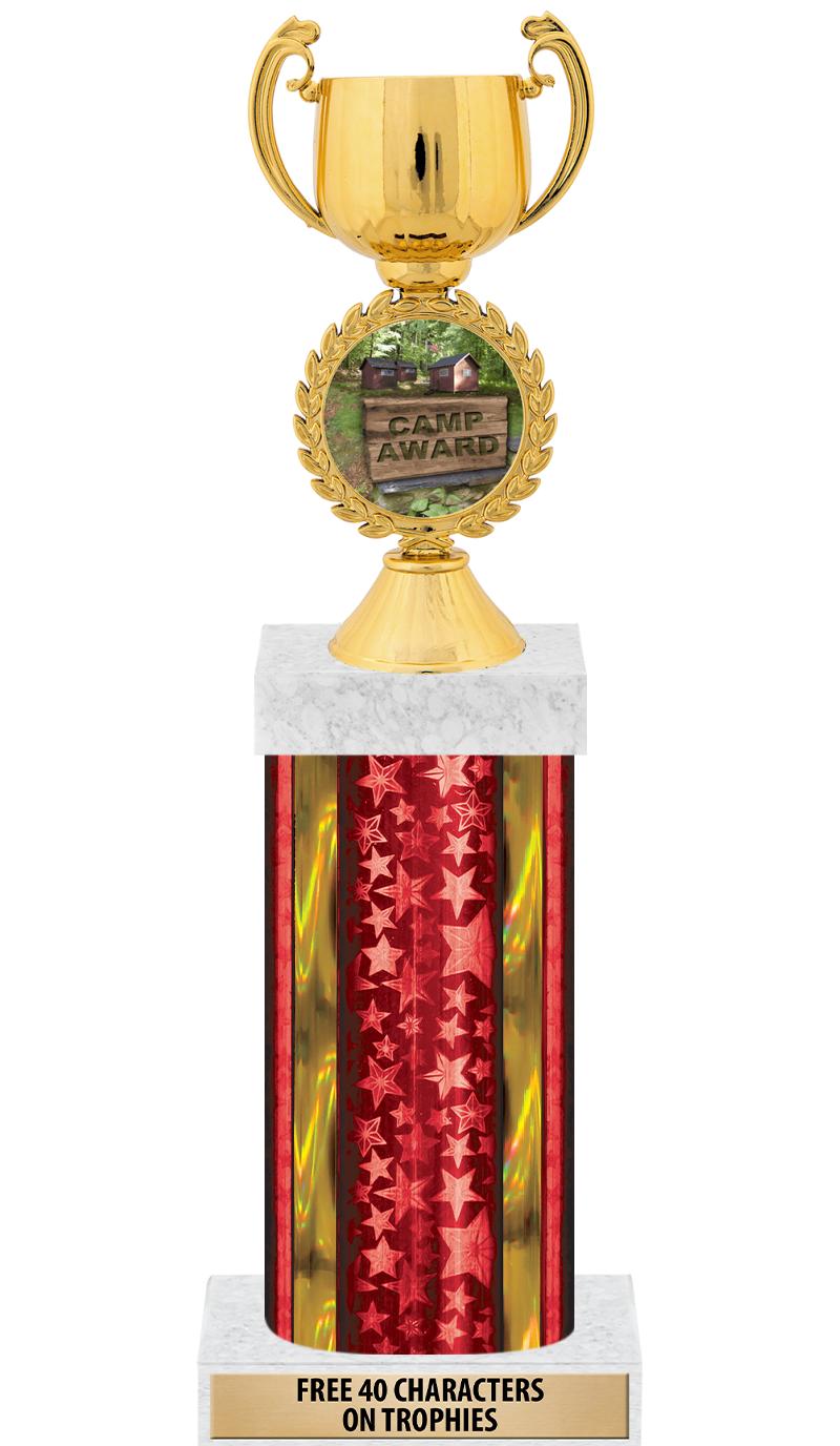 14"RED/GD-STARS-GD FIG/SQUARE