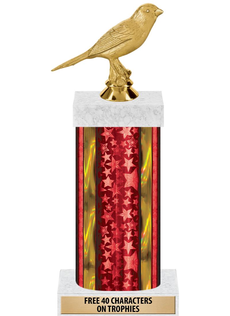 14"RED/GD-STARS-GD FIG/SQUARE