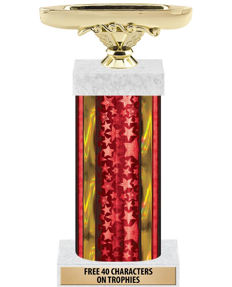 14"RED/GD-STARS-GD FIG/SQUARE