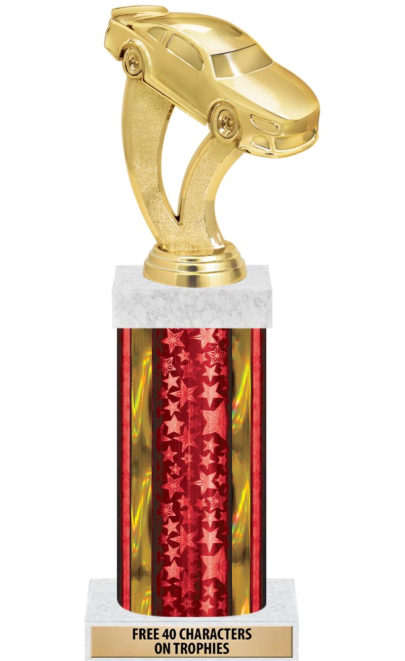 14"RED/GD-STARS-GD FIG/SQUARE