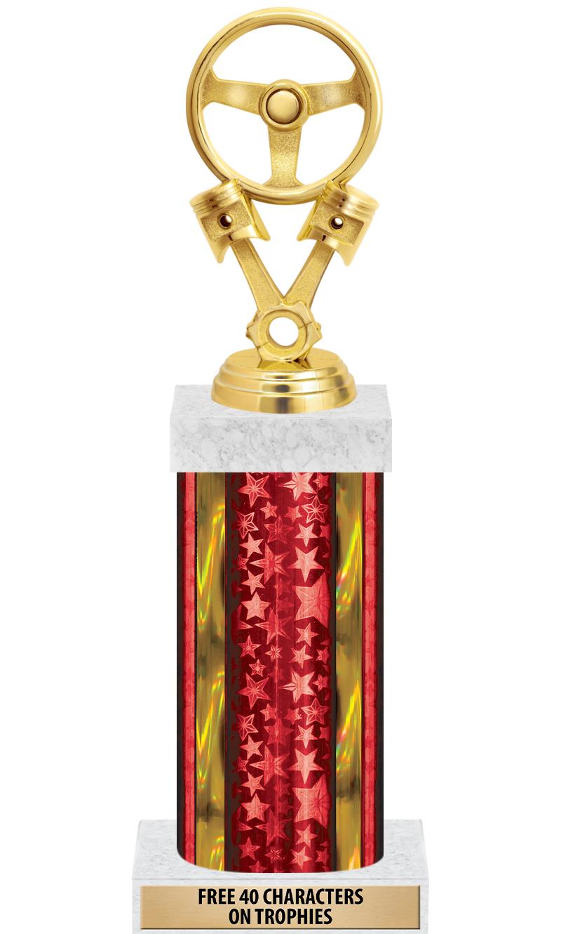 14"RED/GD-STARS-GD FIG/SQUARE