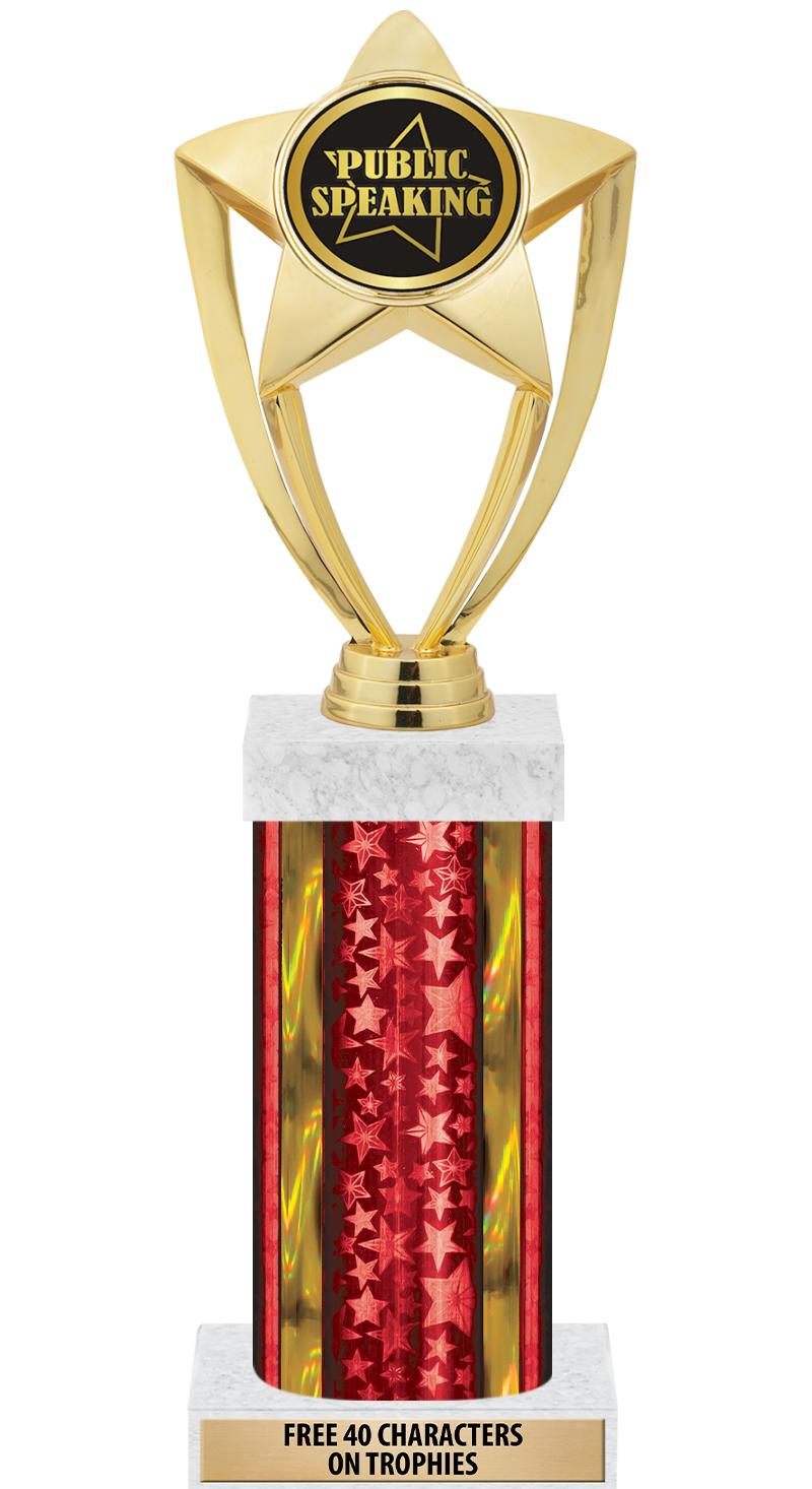 14"RED/GD-STARS-GD FIG/SQUARE