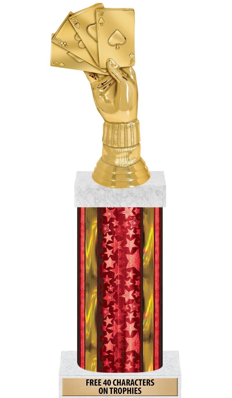 14"RED/GD-STARS-GD FIG/SQUARE