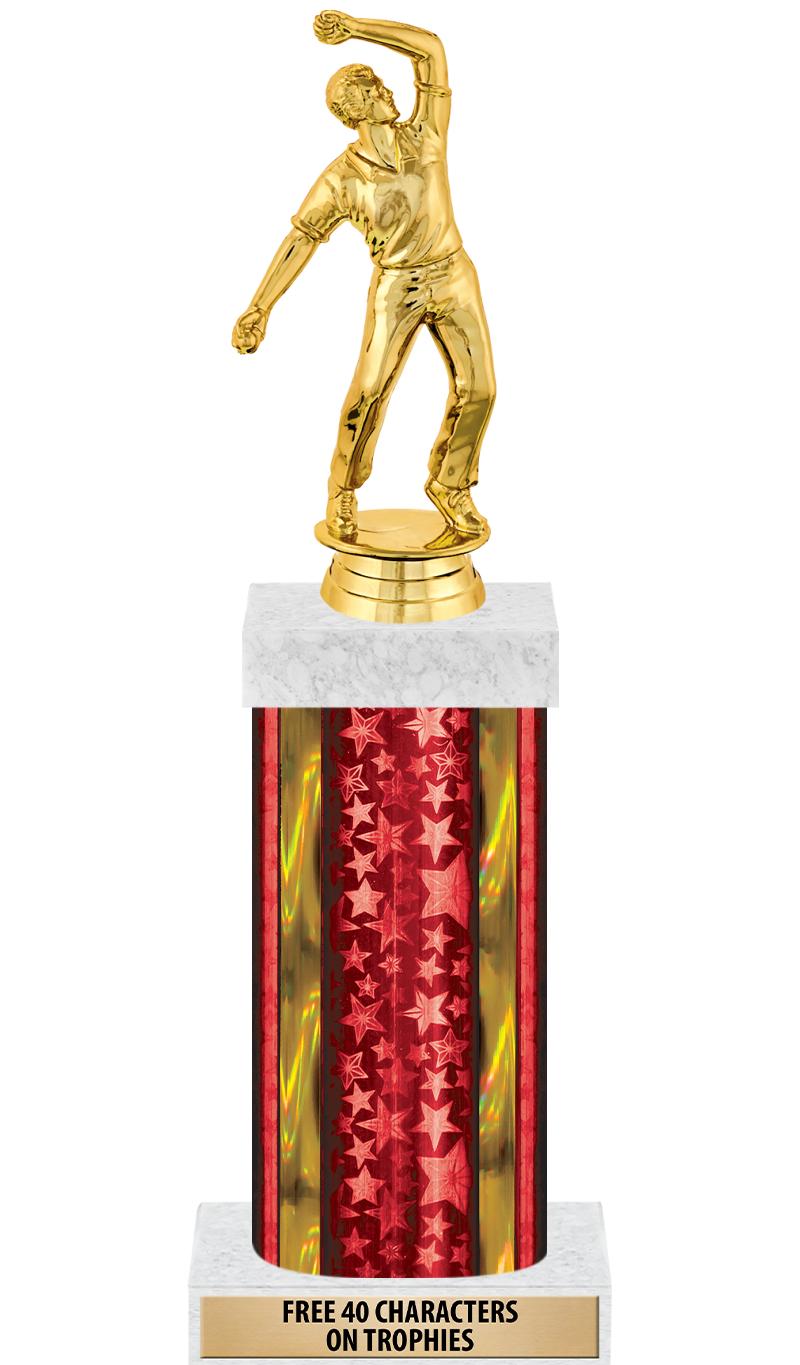 14"RED/GD-STARS-GD FIG/SQUARE