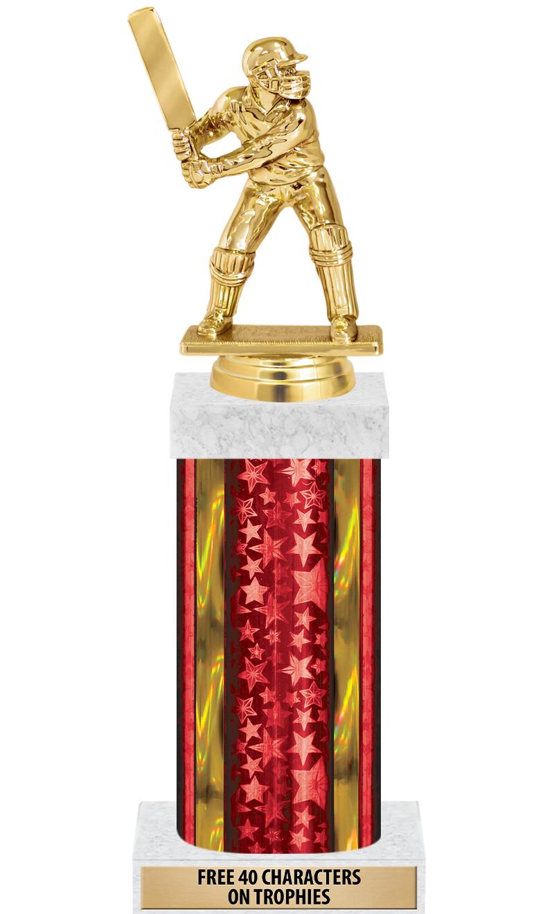 14"RED/GD-STARS-GD FIG/SQUARE