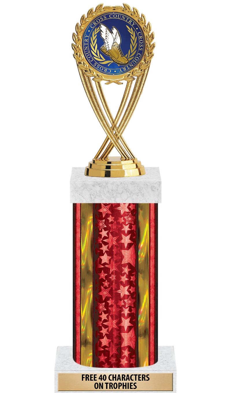 14"RED/GD-STARS-GD FIG/SQUARE