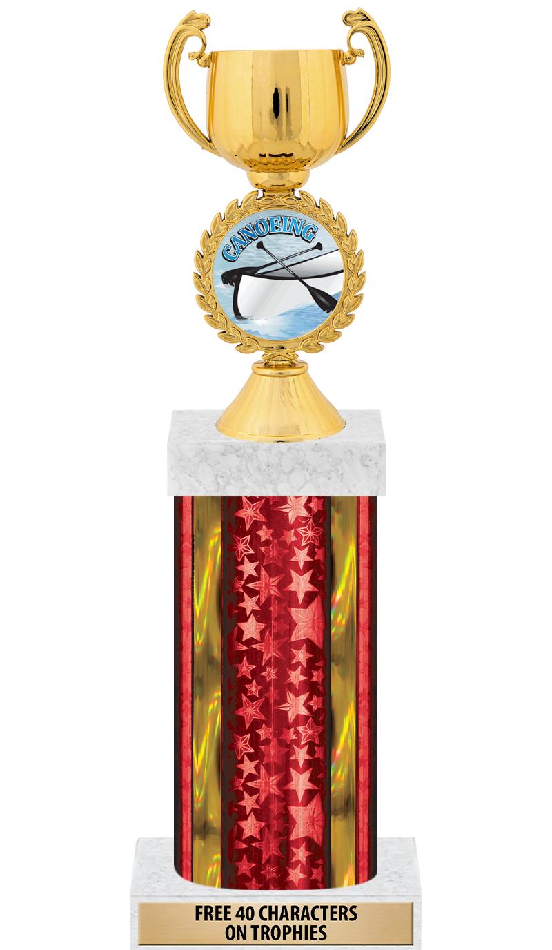 14"RED/GD-STARS-GD FIG/SQUARE