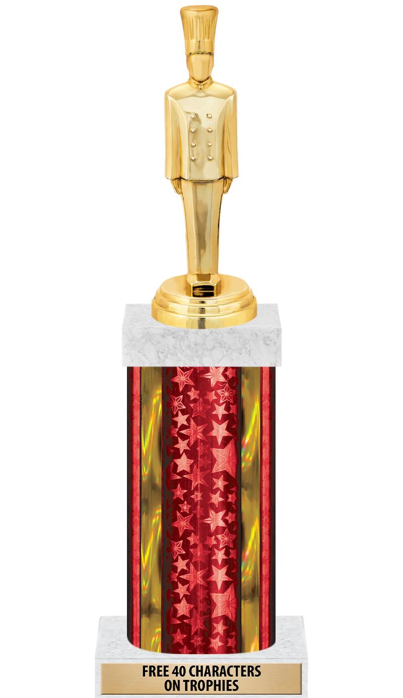 14"RED/GD-STARS-GD FIG/SQUARE