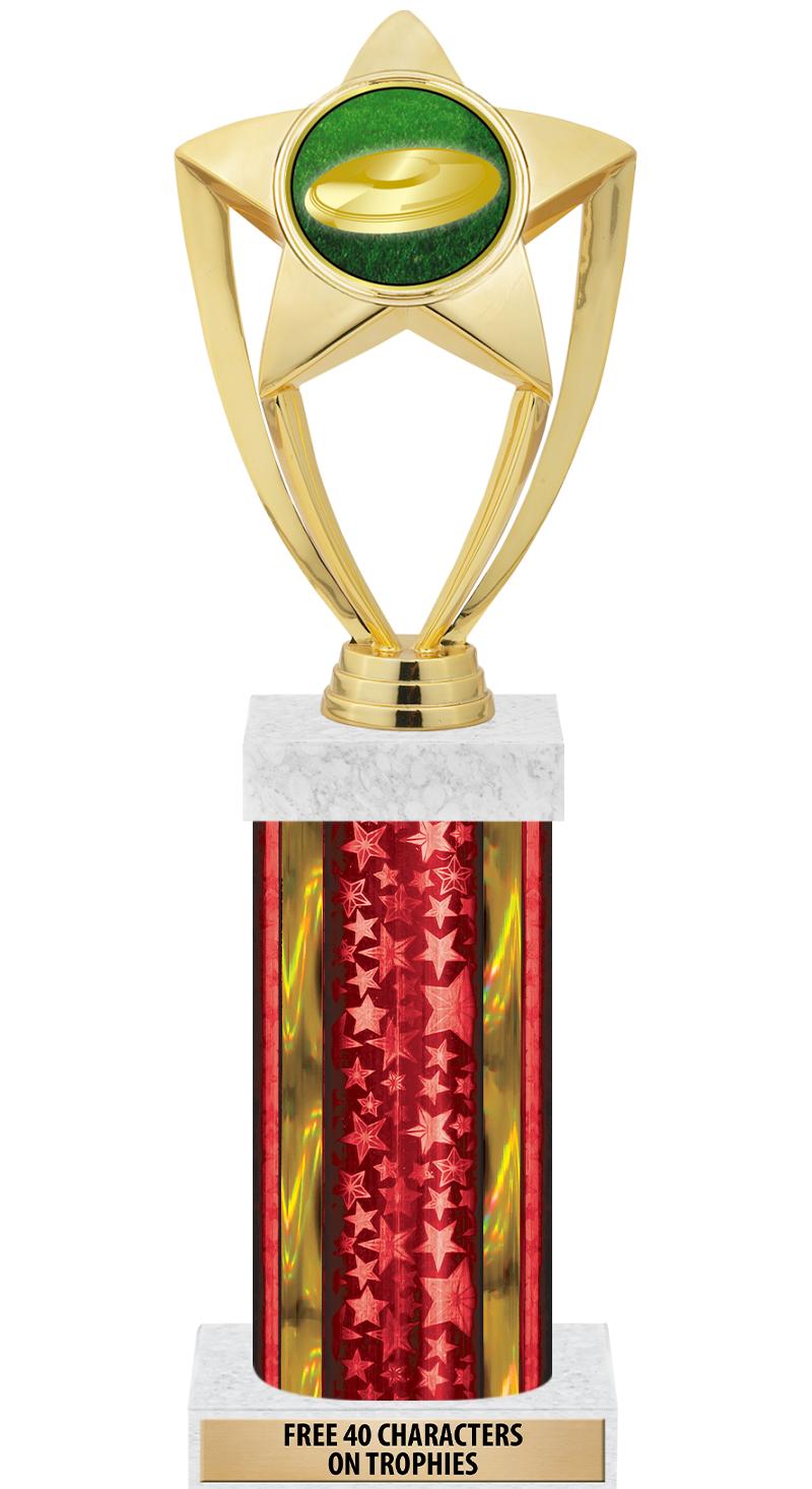 14"RED/GD-STARS-GD FIG/SQUARE