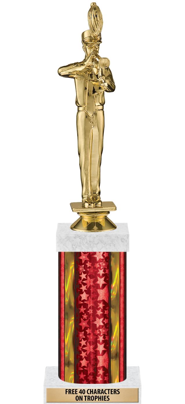 14"RED/GD-STARS-GD FIG/SQUARE