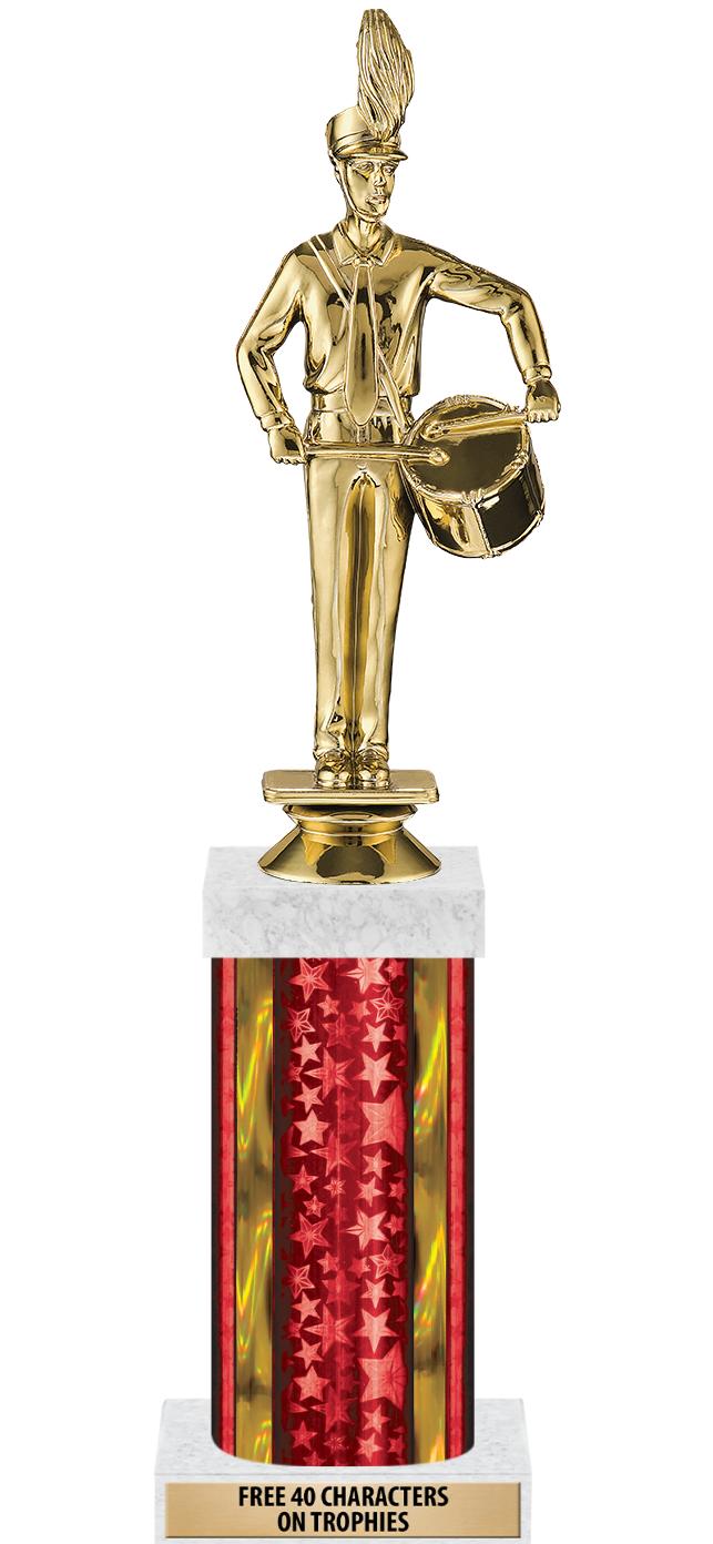 14"RED/GD-STARS-GD FIG/SQUARE