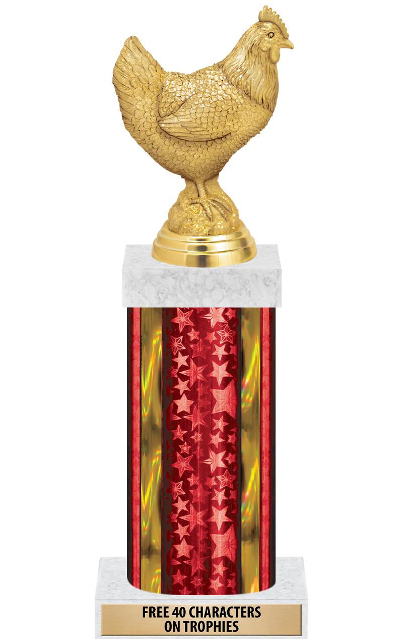 14"RED/GD-STARS-GD FIG/SQUARE