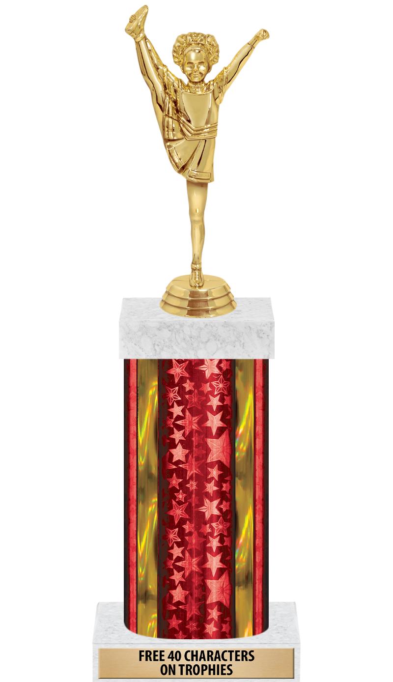 14"RED/GD-STARS-GD FIG/SQUARE