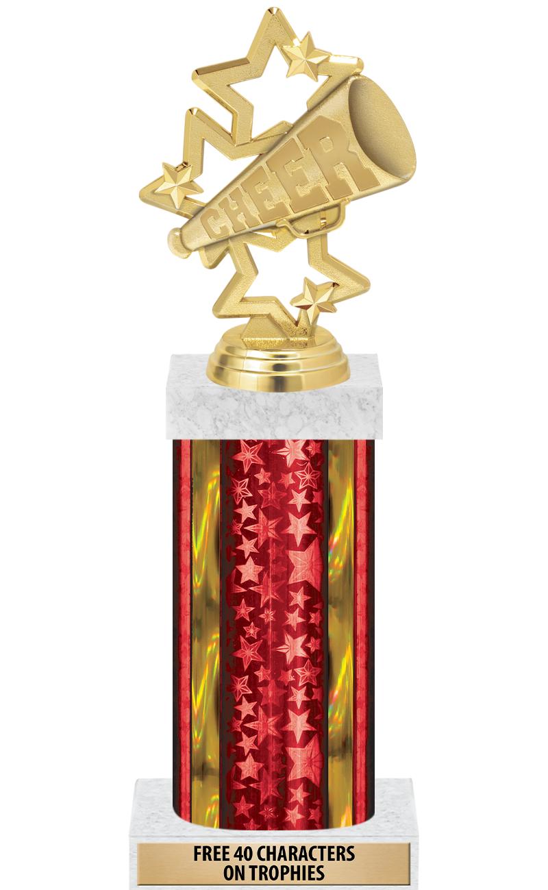 14"RED/GD-STARS-GD FIG/SQUARE