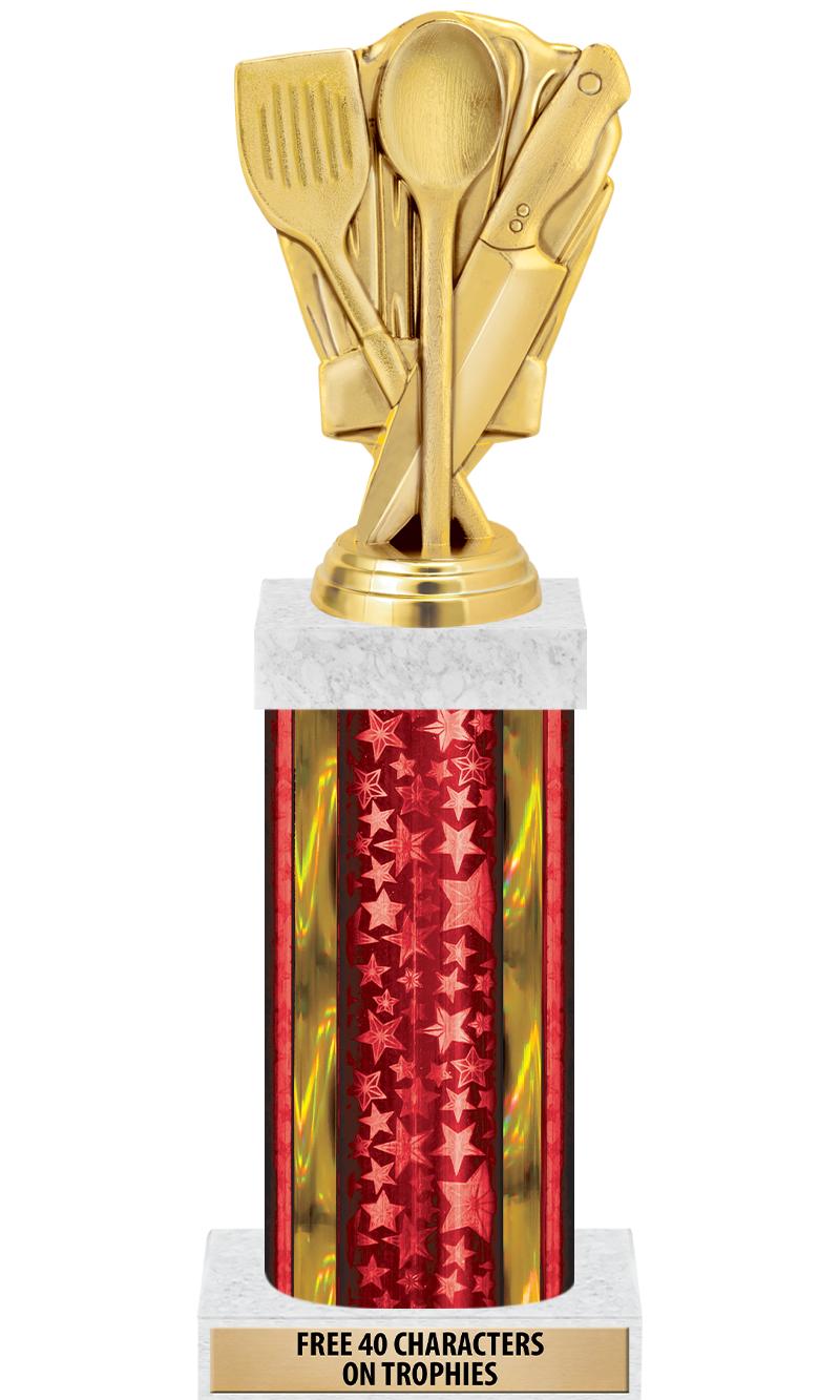 14"RED/GD-STARS-GD FIG/SQUARE