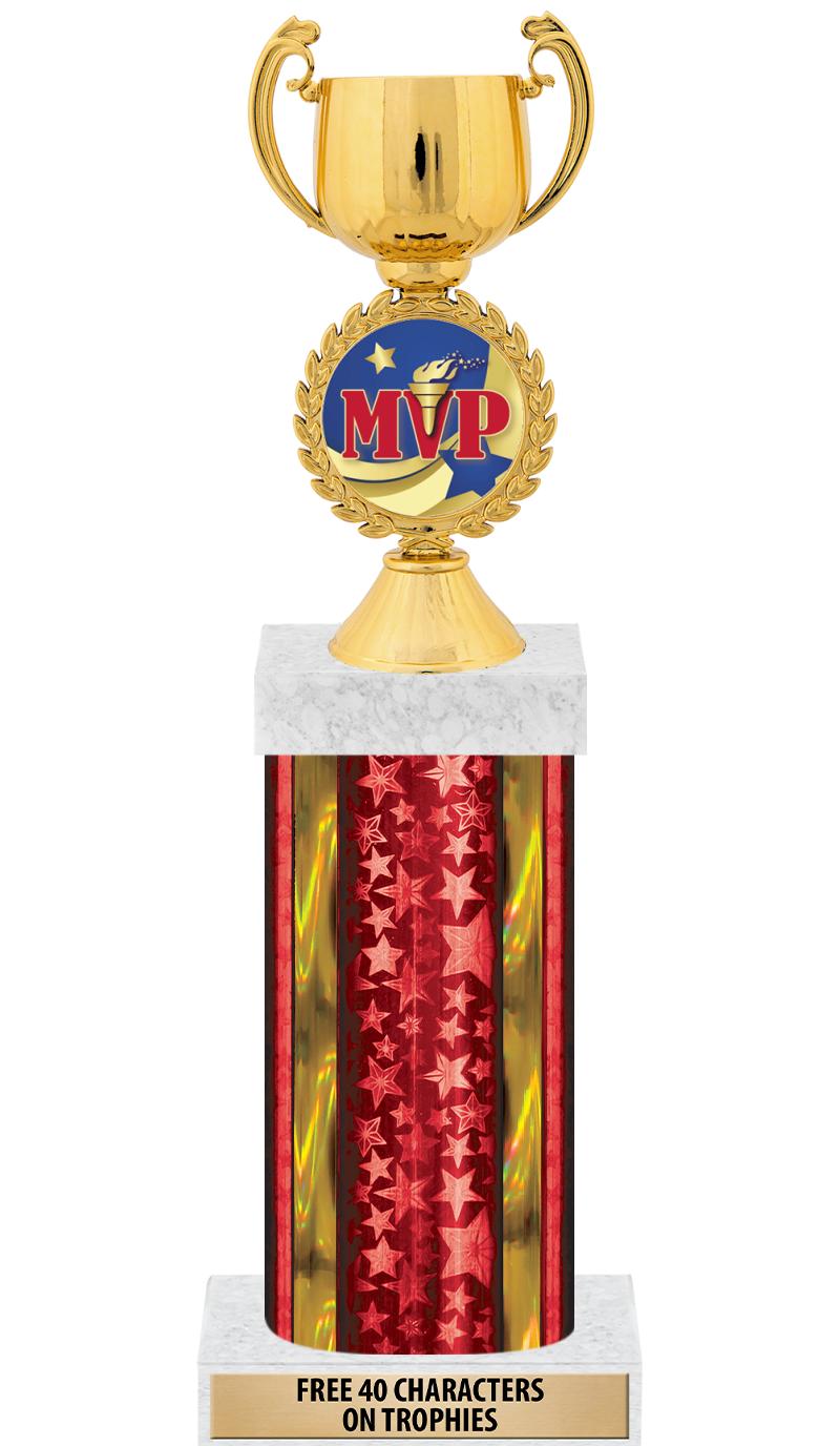 14"RED/GD-STARS-GD FIG/SQUARE