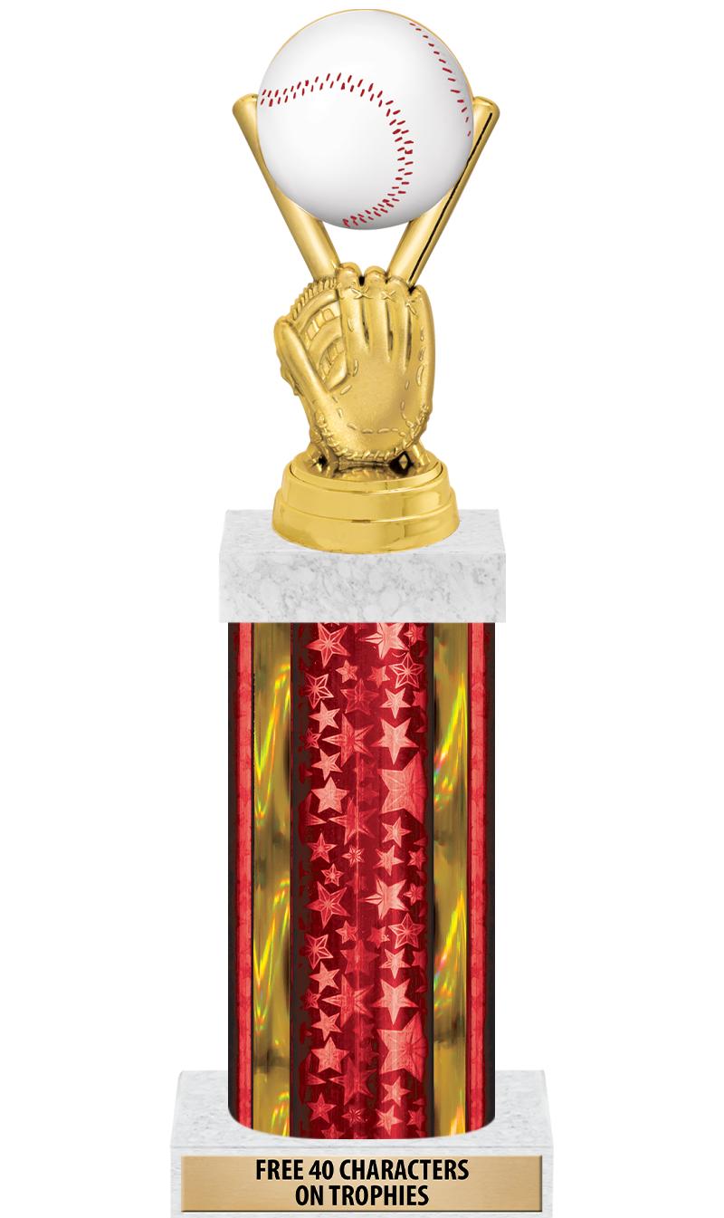 14"RED/GD-STARS-GD FIG/SQUARE