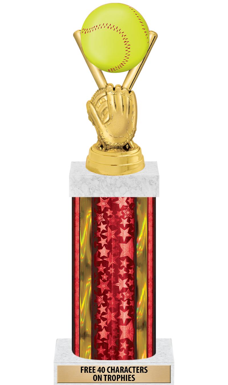 14"RED/GD-STARS-GD FIG/SQUARE