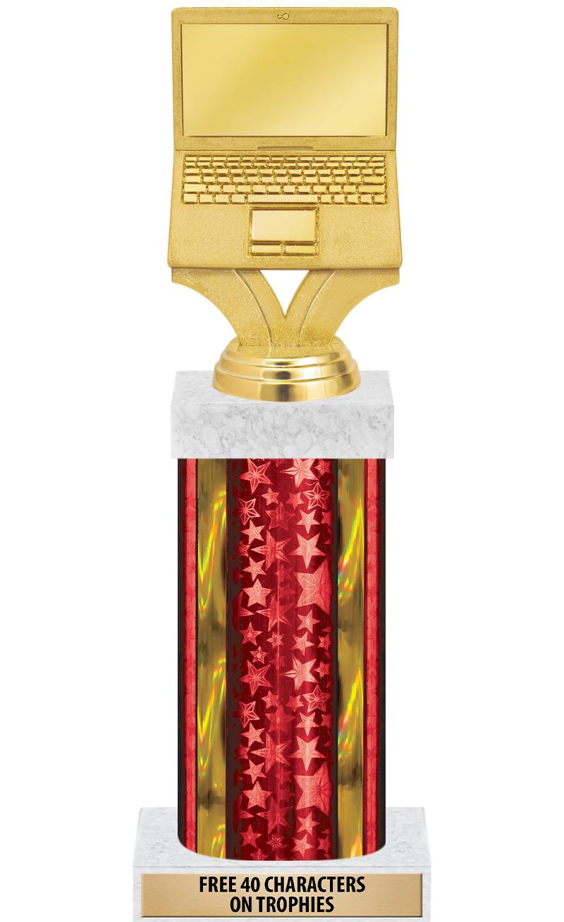 14"RED/GD-STARS-GD FIG/SQUARE