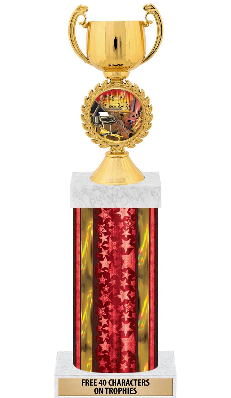 14"RED/GD-STARS-GD FIG/SQUARE