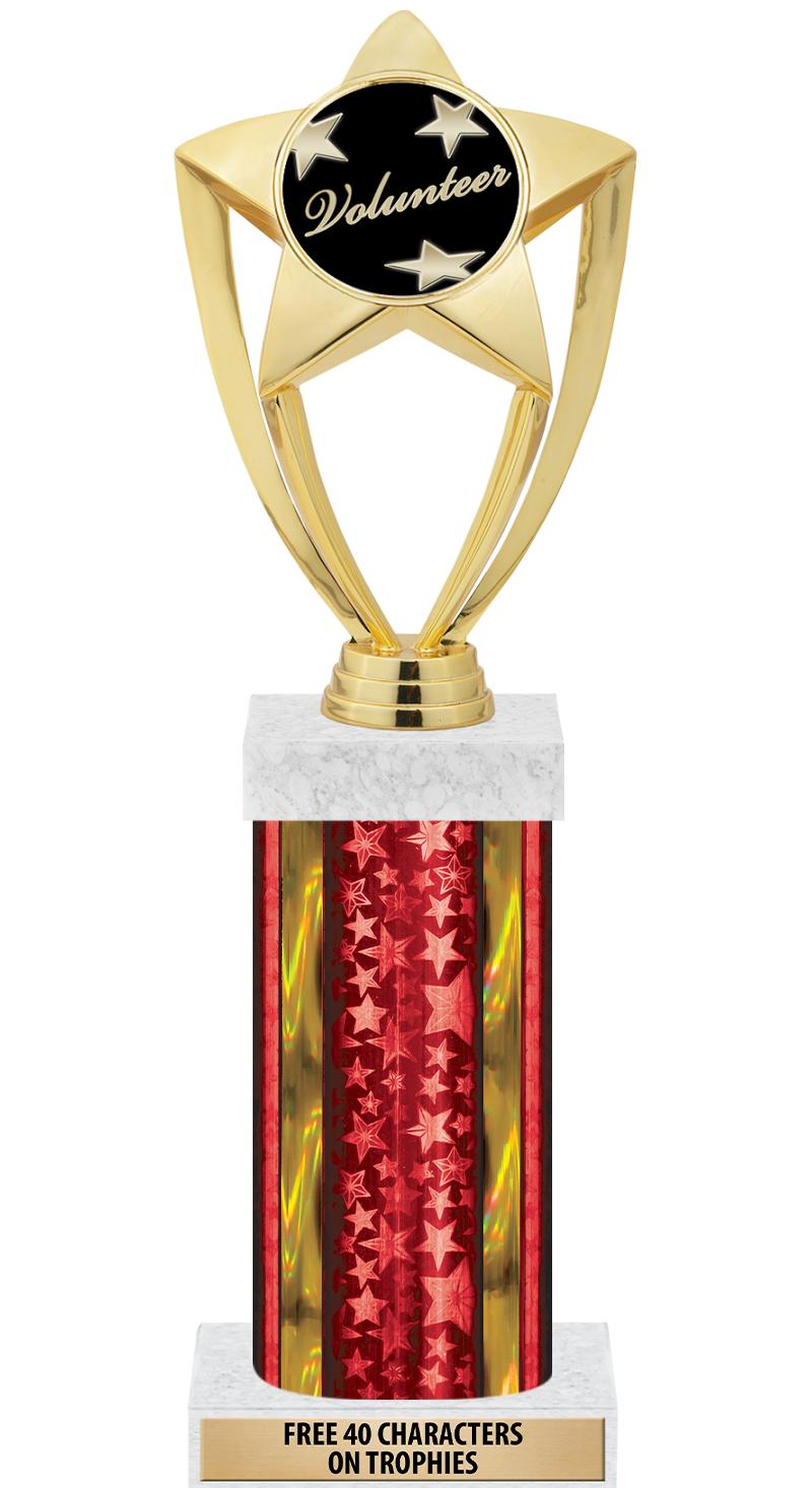 14"RED/GD-STARS-GD FIG/SQUARE