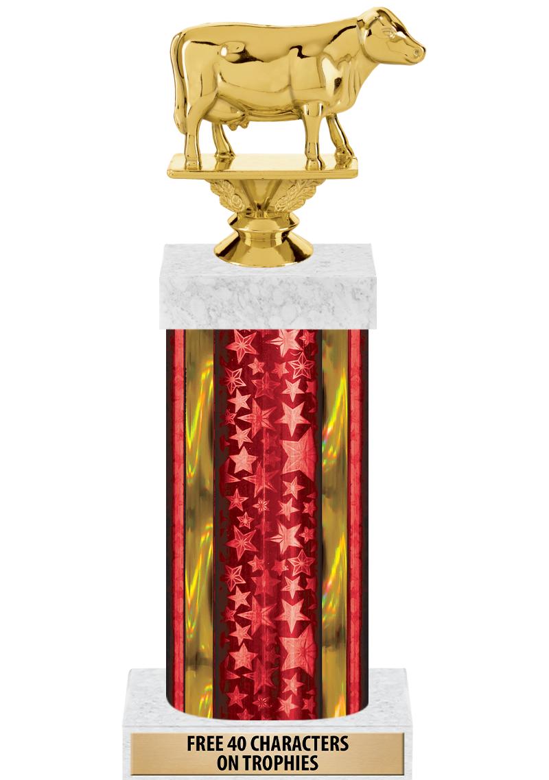 14"RED/GD-STARS-GD FIG/SQUARE