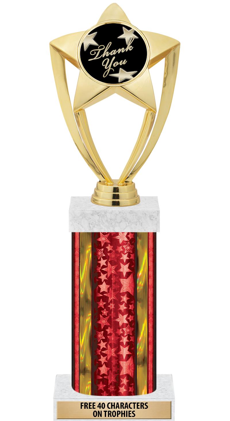 14"RED/GD-STARS-GD FIG/SQUARE