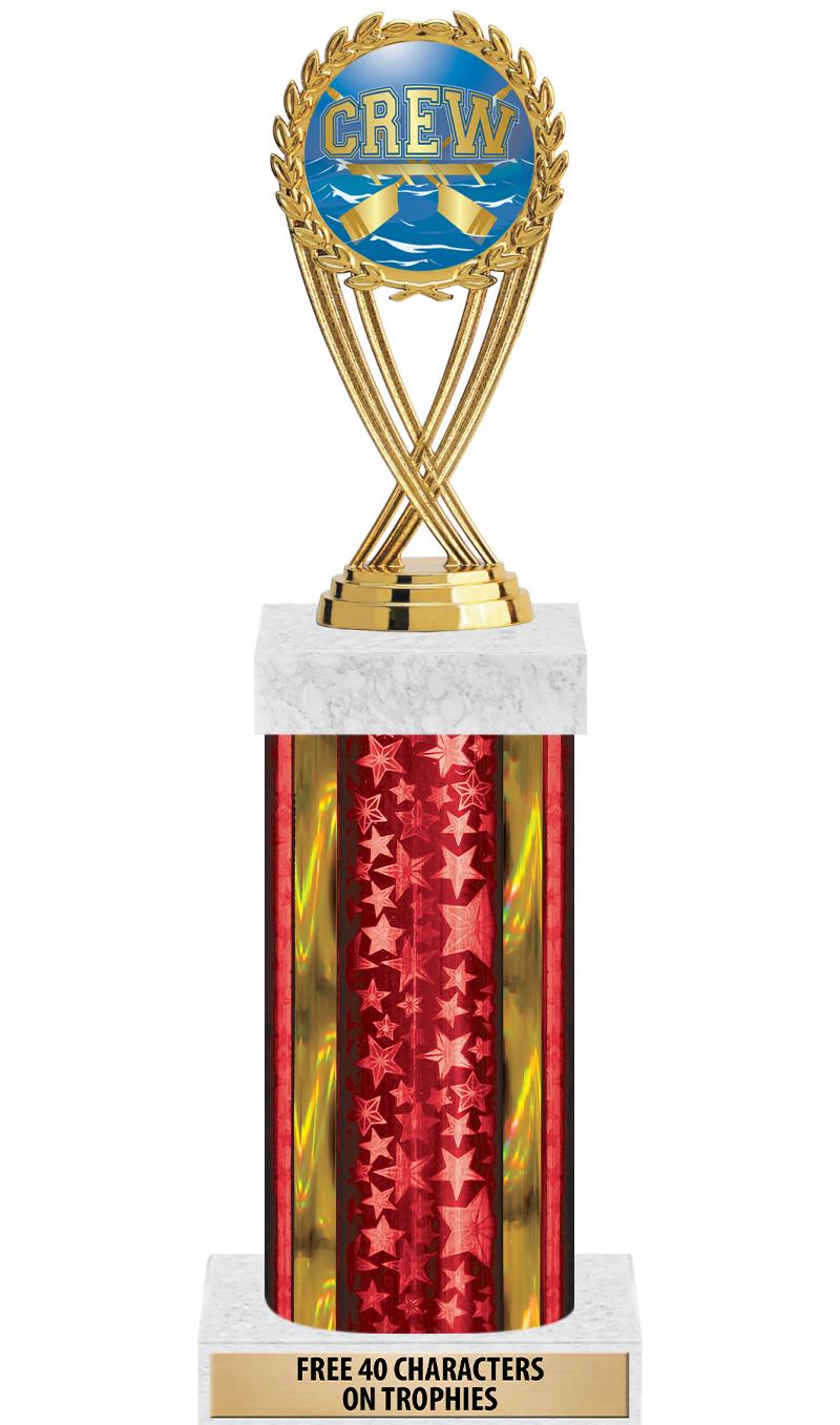 14"RED/GD-STARS-GD FIG/SQUARE