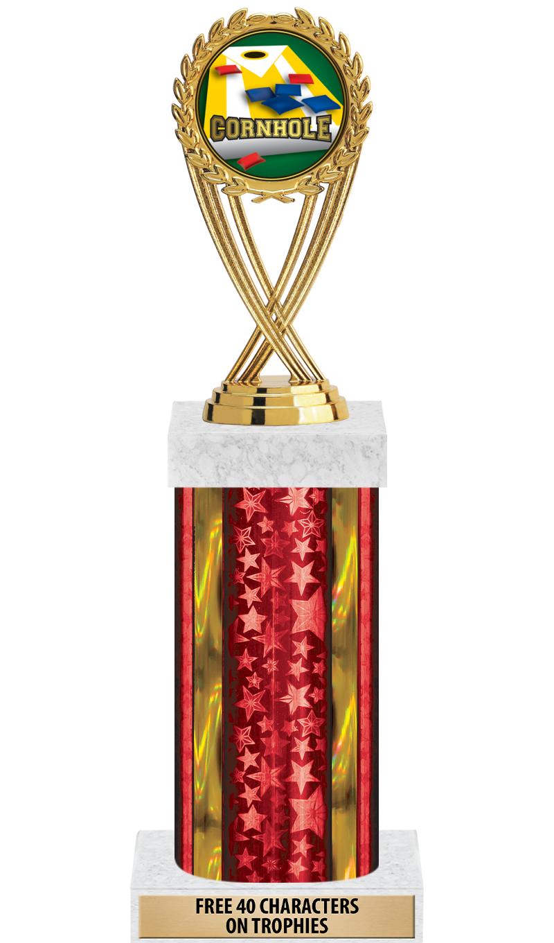 14"RED/GD-STARS-GD FIG/SQUARE