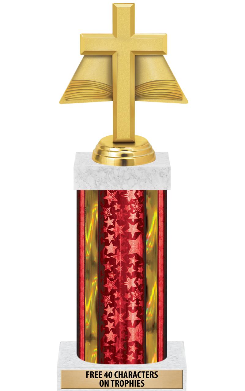 14"RED/GD-STARS-GD FIG/SQUARE