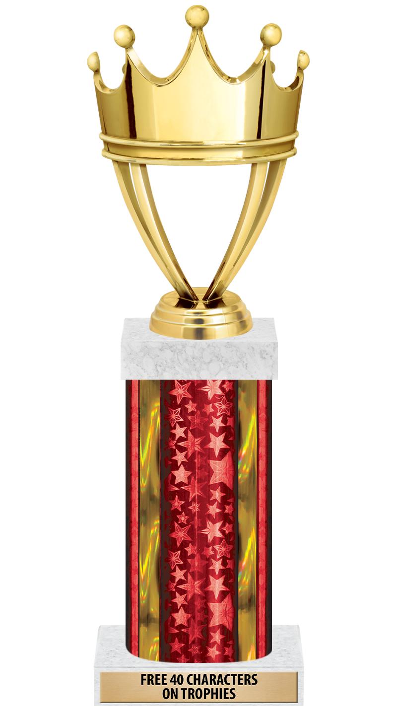 14"RED/GD-STARS-GD FIG/SQUARE