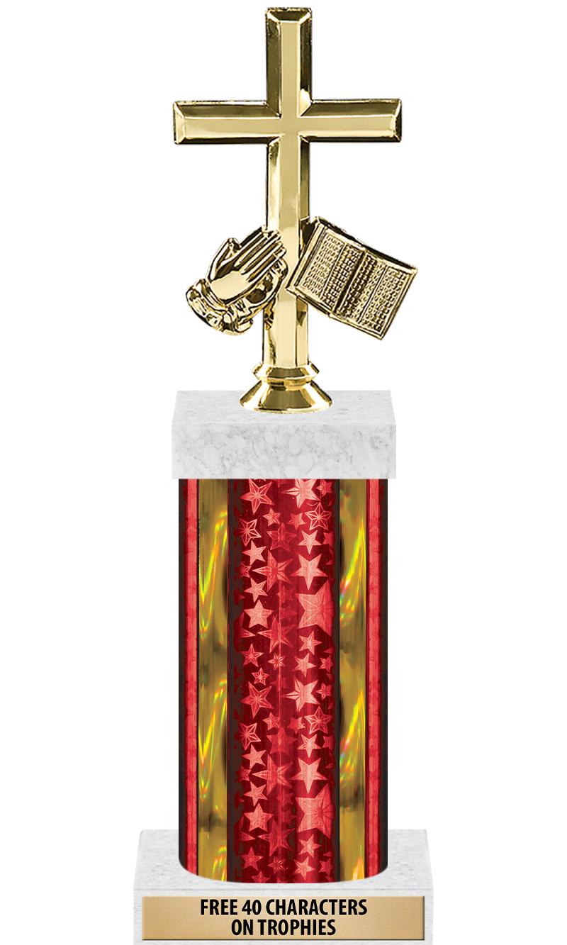 14"RED/GD-STARS-GD FIG/SQUARE