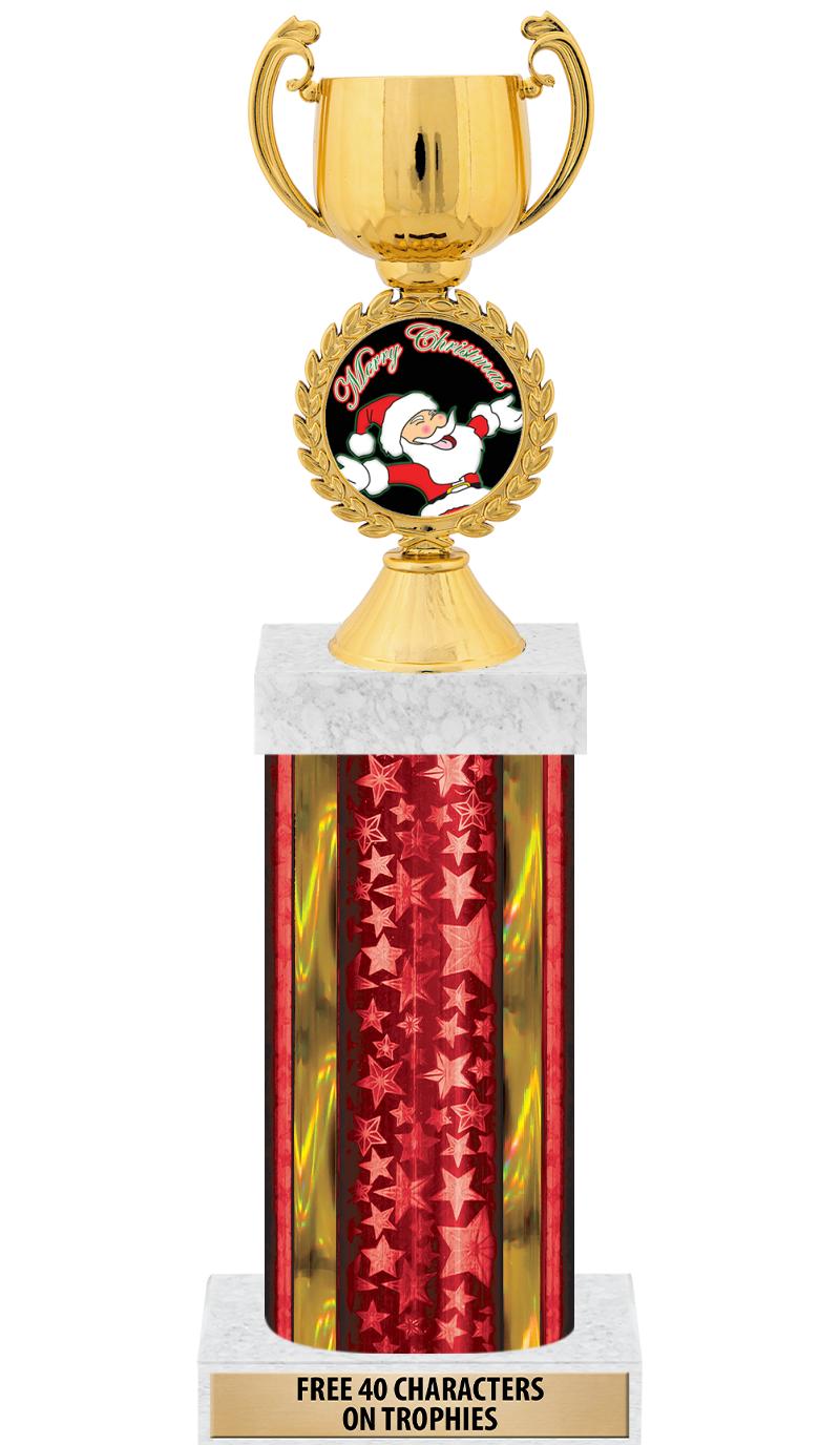 14"RED/GD-STARS-GD FIG/SQUARE