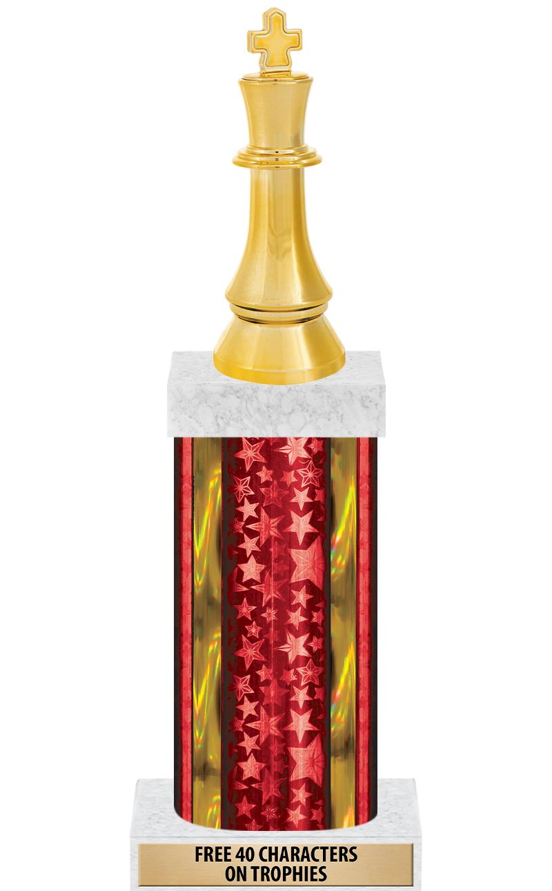 14"RED/GD-STARS-GD FIG/SQUARE