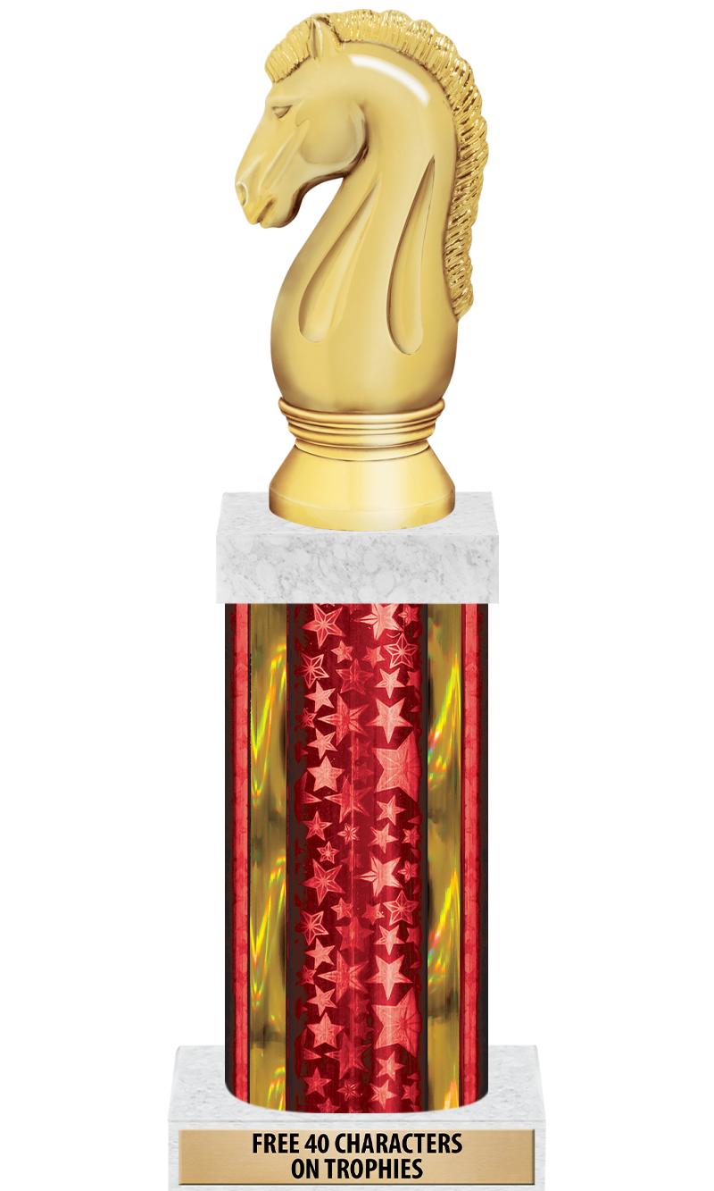 14"RED/GD-STARS-GD FIG/SQUARE