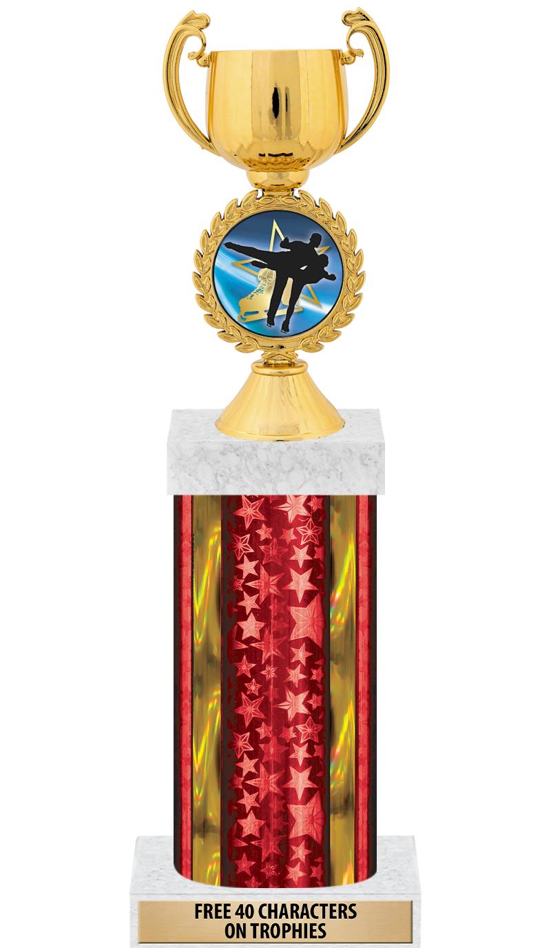 14"RED/GD-STARS-GD FIG/SQUARE