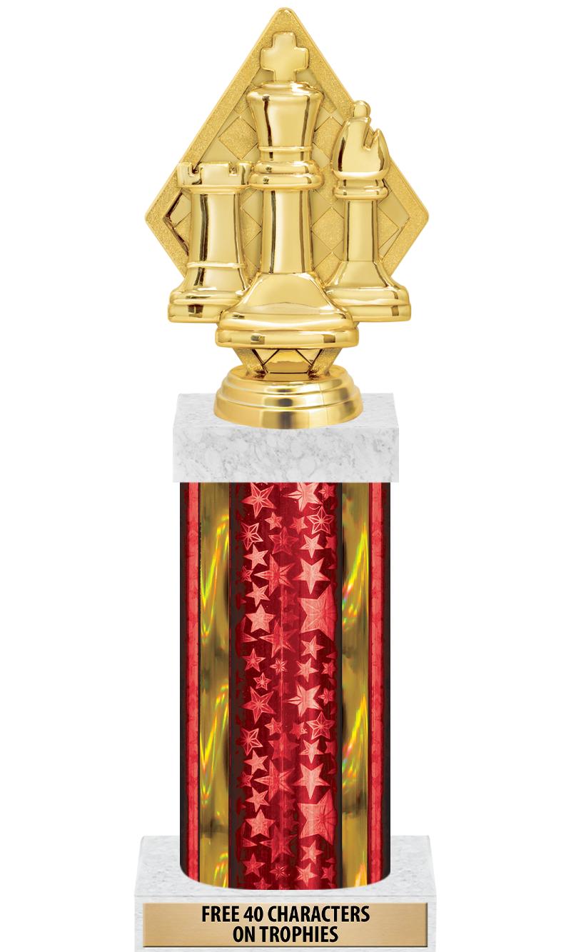 14"RED/GD-STARS-GD FIG/SQUARE