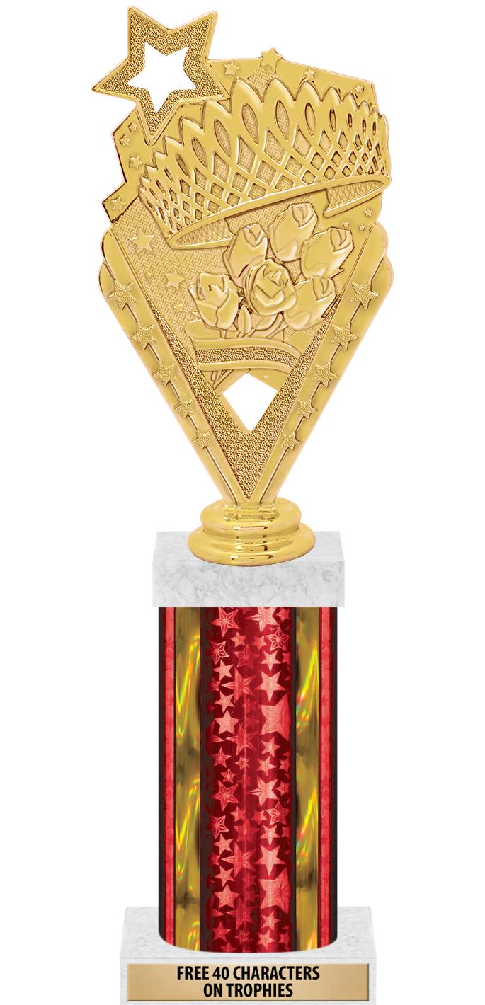 14"RED/GD-STARS-GD FIG/SQUARE