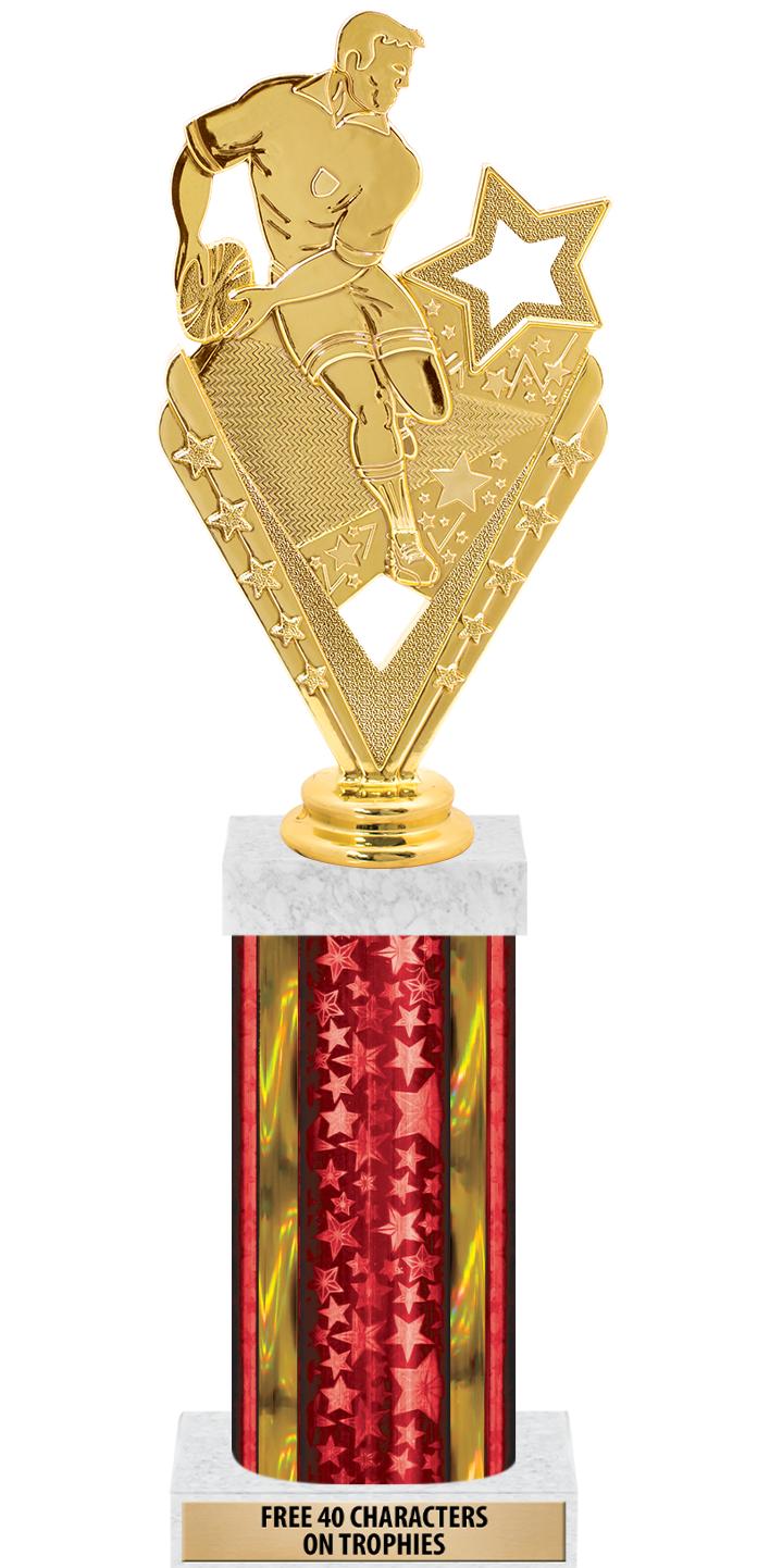 14"RED/GD-STARS-GD FIG/SQUARE