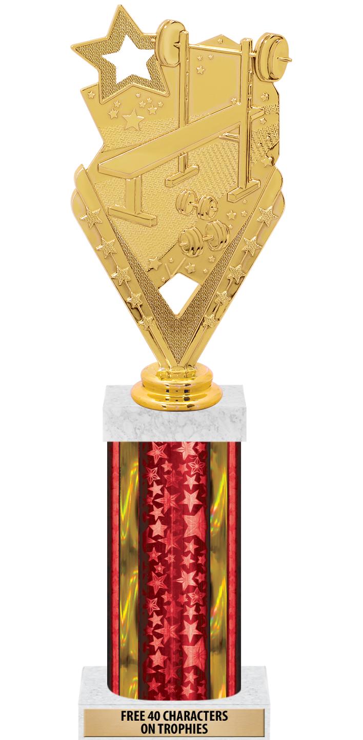 14"RED/GD-STARS-GD FIG/SQUARE